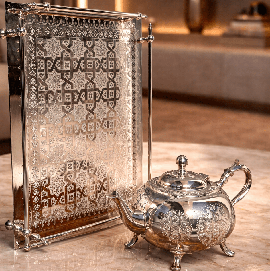 Moroccan Copper Teapot & Tray Set | Al Fekroun Handmade – Cuivra