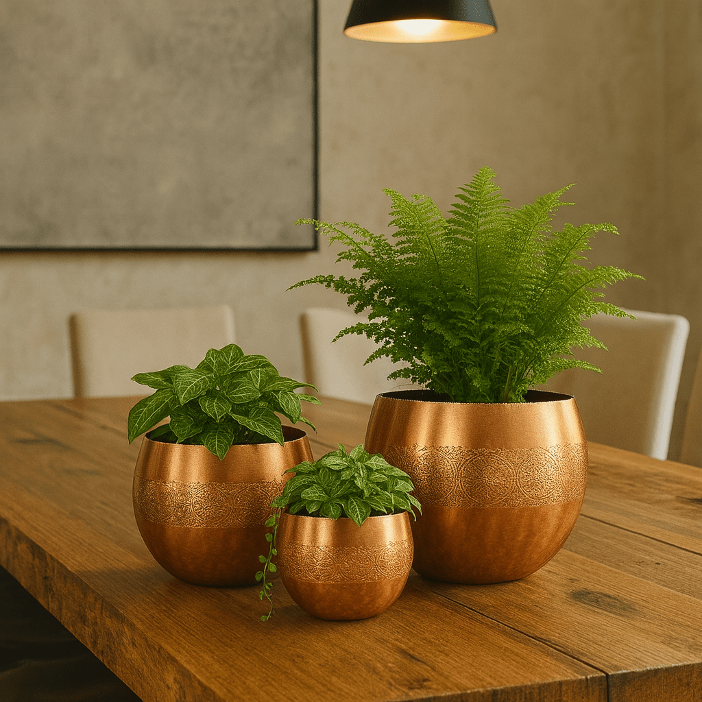Decor Planters - Handcrafted Moroccan Copper by Cuivra