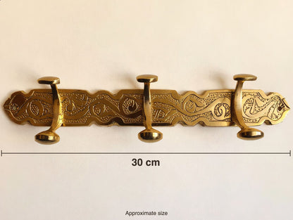 Brass 3-hook rack size: about 30 cm long