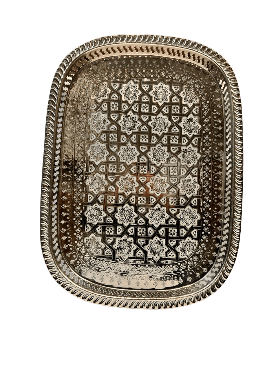 صينية الأصيلة، نحاس أصفر مفضض