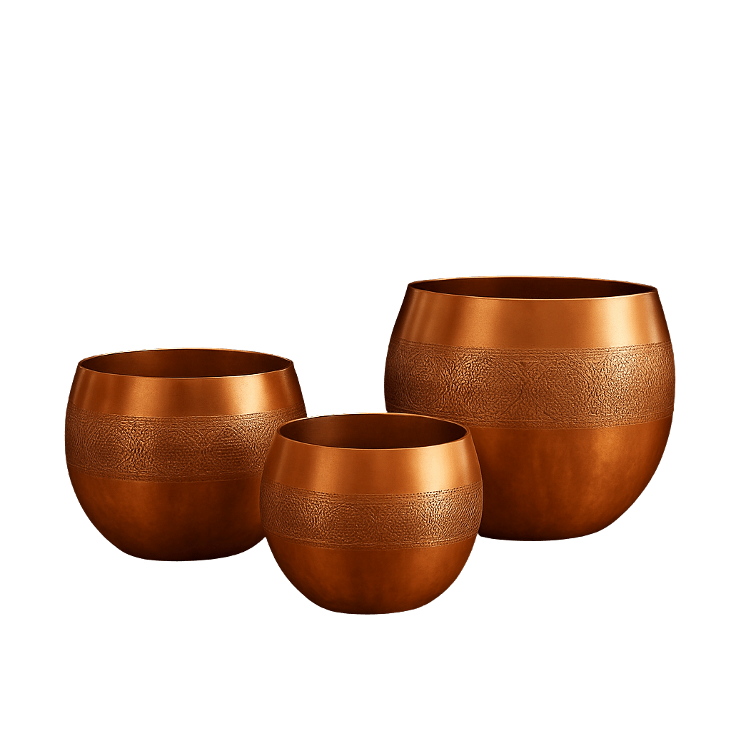 Decor Planters - Handcrafted Moroccan Copper by Cuivra