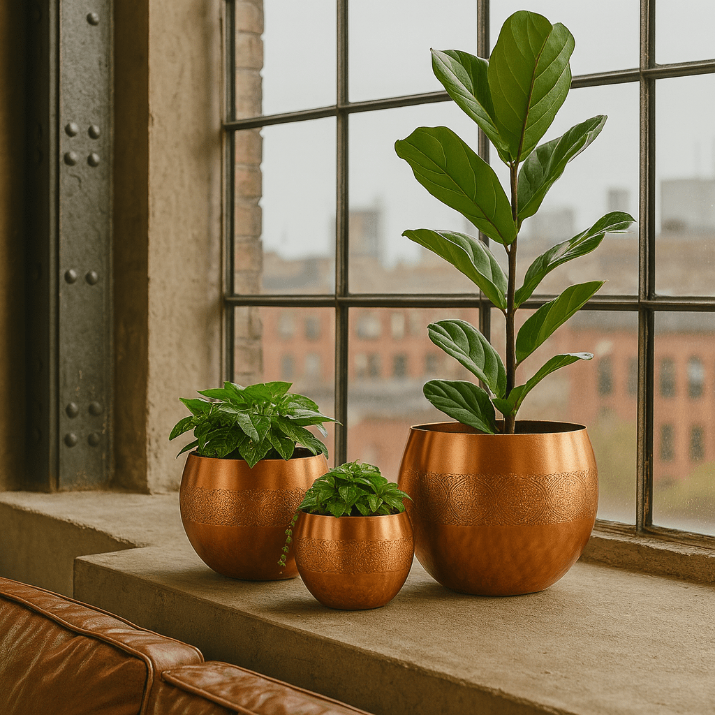 Decor Planters - Handcrafted Moroccan Copper by Cuivra