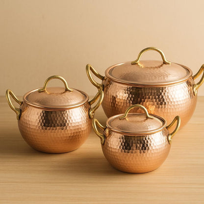 Moroccan Copper Cookware Set – 3 Pieces - Handcrafted Moroccan Copper by Cuivra