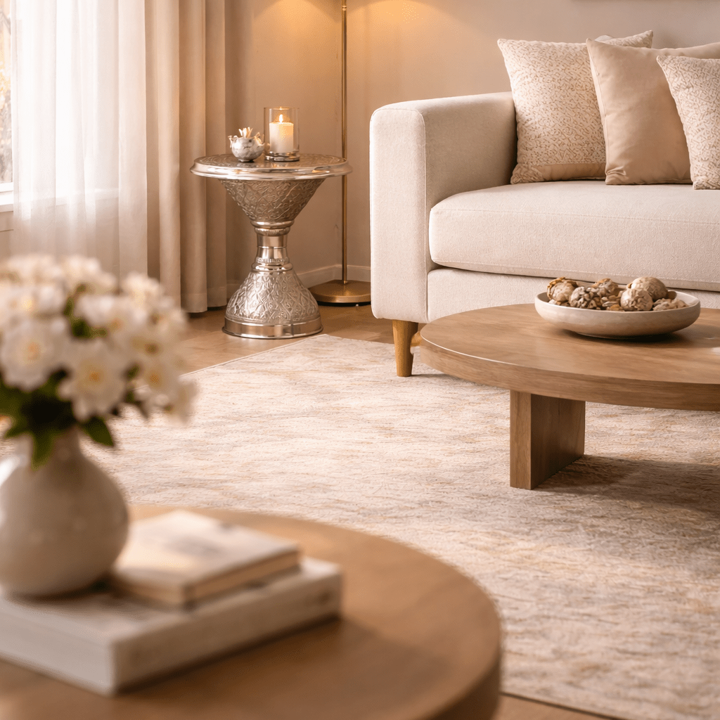 Riad Side Table - Handcrafted Moroccan Copper by Cuivra