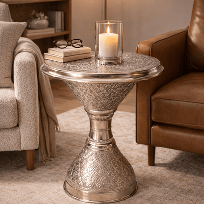 Riad Side Table - Handcrafted Moroccan Copper by Cuivra