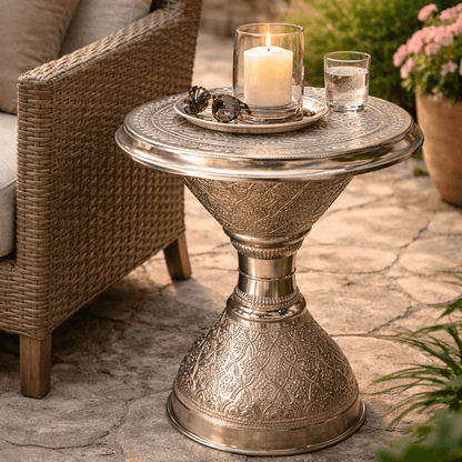 Riad Side Table - Handcrafted Moroccan Copper by Cuivra