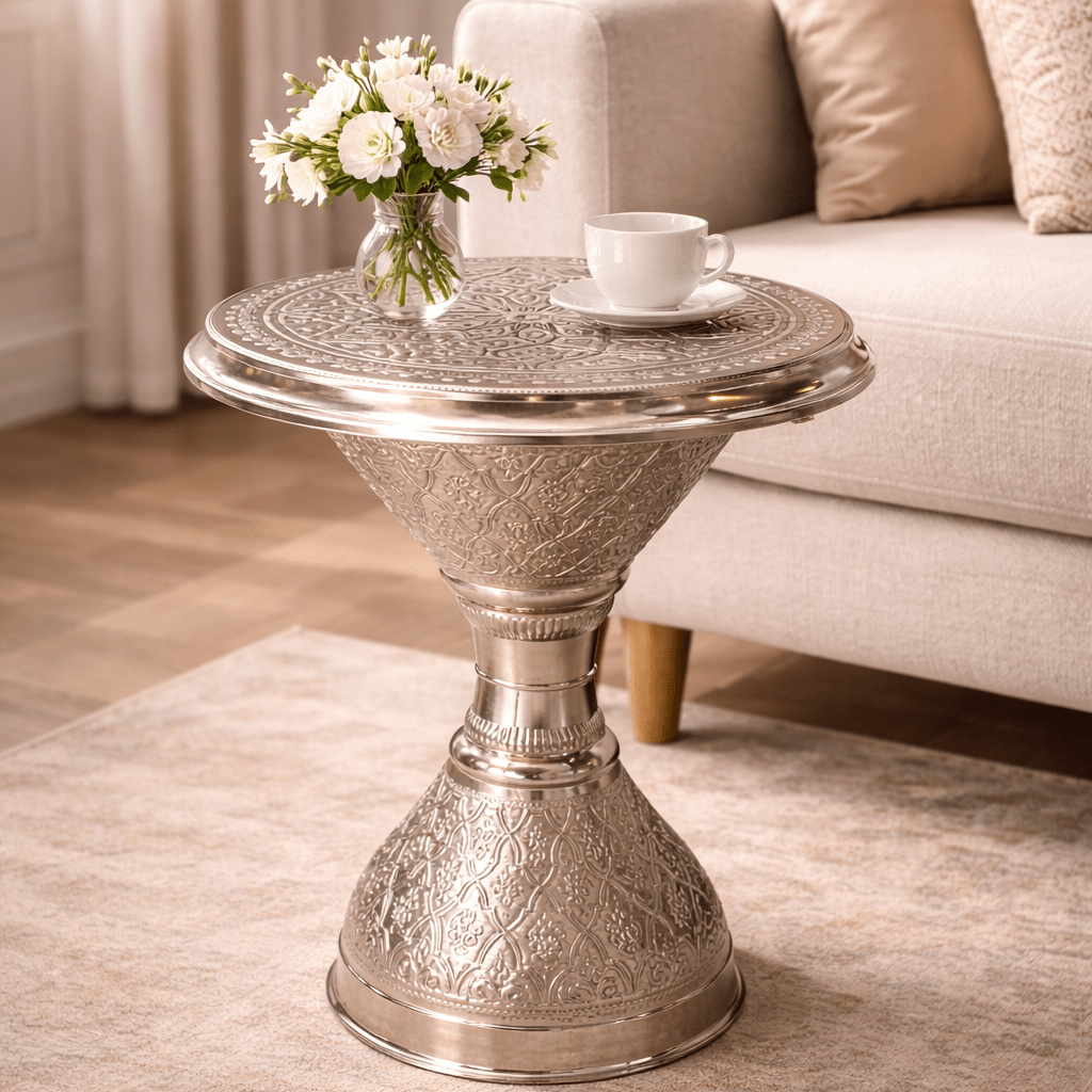 Riad Side Table - Handcrafted Moroccan Copper by Cuivra