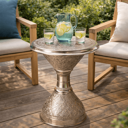 Riad Side Table - Handcrafted Moroccan Copper by Cuivra