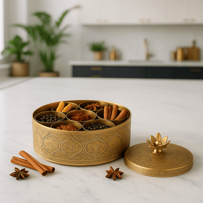 Round Box - Handcrafted Moroccan Copper by Cuivra
