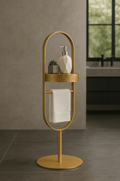 Towel Stand - Handcrafted Moroccan Copper by Cuivra