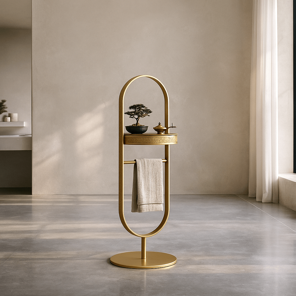 Towel Stand - Handcrafted Moroccan Copper by Cuivra