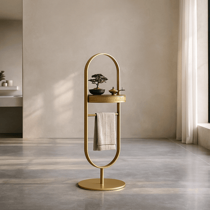 Towel Stand - Handcrafted Moroccan Copper by Cuivra