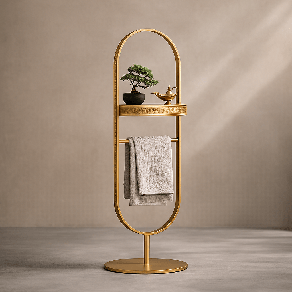 Towel Stand - Handcrafted Moroccan Copper by Cuivra