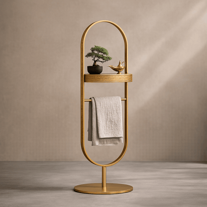 Towel Stand - Handcrafted Moroccan Copper by Cuivra