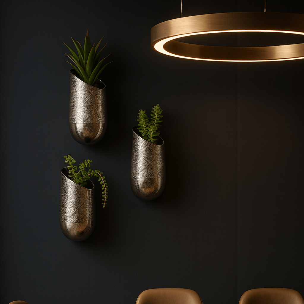 Wall Planter Set - Handcrafted Moroccan Copper by Cuivra