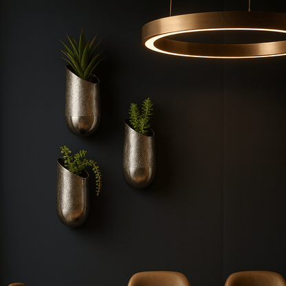 Wall Planter Set - Handcrafted Moroccan Copper by Cuivra